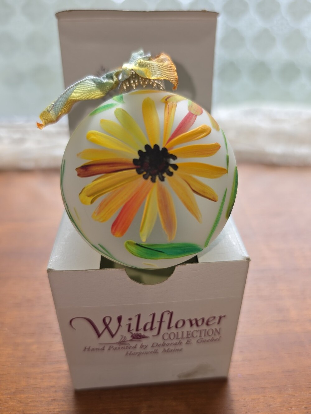 RARE Hand-Painted Deborah E. Goebel Black Eye Susan Floral Ornament
